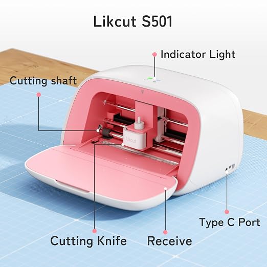 Likcut Portable Vinyl Cutter Machine for DIY Crafts, Compact Cutting Machine for Stickers