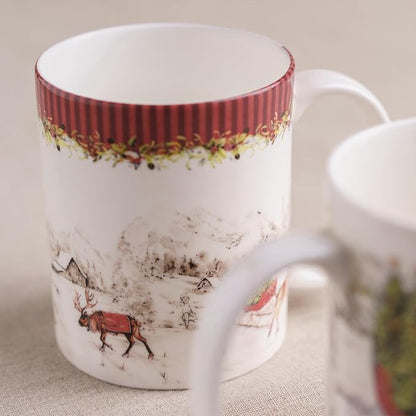 Maison d' Hermine Coffee Mug with Handles Tea Cups (15 Ounce, Pack of 1) | Fine Bone China Coffee Mugs for Hot Beverages Cappuccino Latte Home Hotel Spring Summer -Christmas Tradition - Landscape