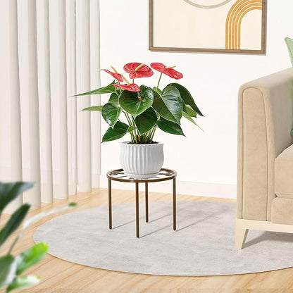 1 PCS Plant Stand,-Heavy Duty Metal Stand Decorates Plants, Anti-Rust Flower Pot Stand, Round Plant Rack for Room Indoor and Outdoor Courtyard,Gardens, Brown.