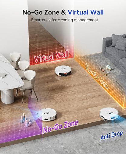 Robot Vacuum and Mop 20,000Pa Robot Vacuum Cleaner,120Day Self Emptying Vacuum Robot,Lidar Navigation,5G/2.4GWiFi APP Aspirateur Robot,Self-Charging Robot Vacuums for Pet,Floor,Carpet R11White