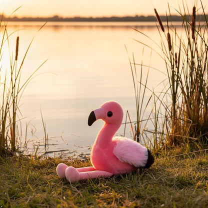 The Petting Zoo Flamingo Stuffed Animal Plushie, Gifts for Kids, Wild Onez Babiez Zoo Animals, Flamingo Plush Toy 6 inches