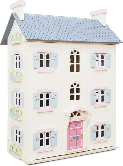 Le Toy Van - Gorgeous Cherry Tree Hall Large 4 Storey Wooden Doll House Play Set For Girls or Boys | Great As A Gift | Suitable for Ages 3+