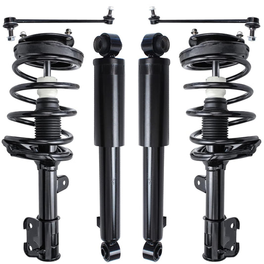 Detroit Axle - 6pc Struts Shocks Kit for 2007-2009 Hyundai Santa Fe 2 Front Ready Suspension Struts w/Coil Spring 2 Rear Shock A