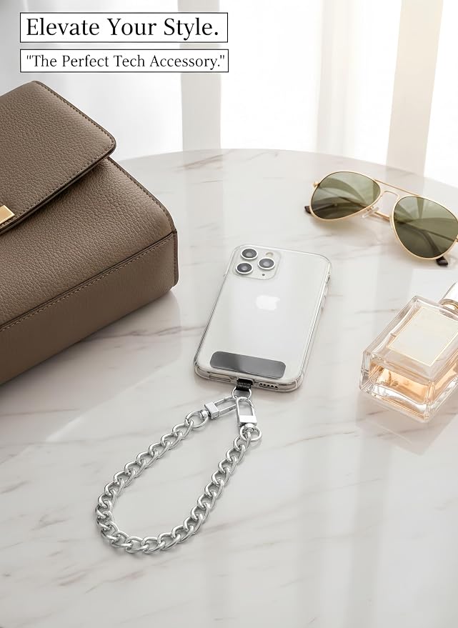 Metal Phone Wrist Lanyard Lightweight Aluminum Cellphone Strap Wristlet Classic Metal Phone Chain for Women and Men