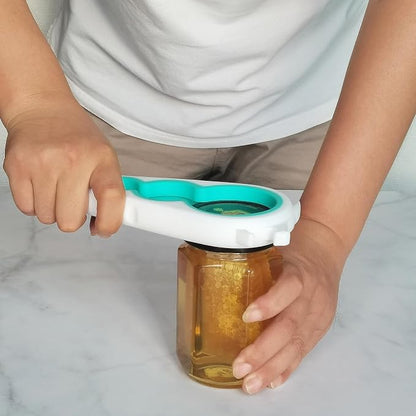 Jar Opener for Weak Hands, 5 in 1 Bottle Opener for Seniors with arthritis | Multifunctional Adjustable Lid Opener with Non-Slip Rubber Gripper Pad – Effortlessly Opens Jars, Bottles & Pop-Top Cans