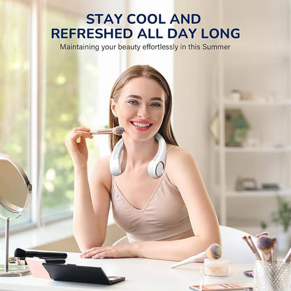 Morelax Neck Fan, USB Rechargeable Personal Fan,Hand Free Bladeless Portable Fans,4000 mAh, 3 Speeds,72 Air Faster softer 360° Cooling, Ultra Quiet,Gift Suitable for Home, Office, Travel, Sports