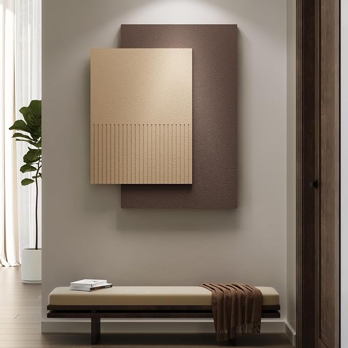 Cuspin Large 3D Textured Neutral Brown Wall Art, Modern Minimalist Paintings Beige Wall Decor, Neutral Abstract Artwork for Living Room Bedroom Dining Room Hallway Office Walls