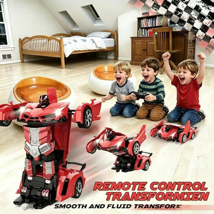Transform Remote Control Car, RC Cars for Boys Age 3-5 6-8, One-Button Transform Toy Cars, 2.4GHz, 360° Spin, 1:18 Scale, Flashing Headlight,3-8 Year Old Grandkids Christmas Birthday Gifts