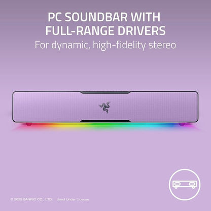 Razer Leviathan V2 X, PC Soundbar, Full-Range Drivers, Kuromi Edition | Compact Design, Chroma RGB, USB-C, Bluetooth 5.0, for PC, Laptop, Smartphones, Tablets & Nintendo Switch