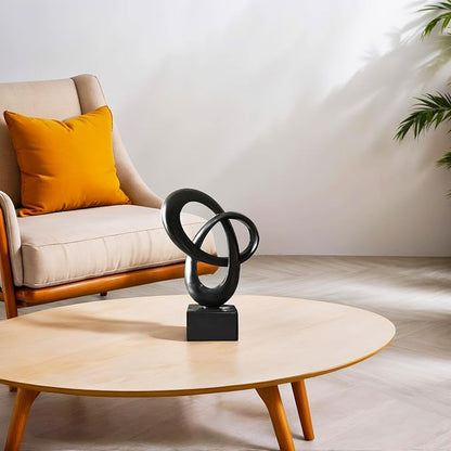 Dosker Abstract Sculpture Knot Decor Mobius Stripe Statue (Black) | Modern Sculpture for Home Decor, Coffee Table Decor for Living Room, Office