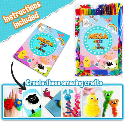 Goody King Arts and Crafts Supplies for Kids - All in One Kid Crafts Toddler Activities Kids School Supplies Age 4 5 6 7 8 Years Old Craft Art Supply Kit Kindergarten Homeschool