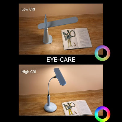VAVOFO Wireless LED Desk Lamp 6778B - Touch Control, 2700-7000K Adjustable Color Temperature, 700 Lumens, 360° Gooseneck, USB-C Charging, 2.5 Hours Wireless Use, Eye-Caring Light (Blue)