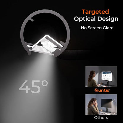Quntis Monitor Light Bar with Remote, Eye-Care No Glare Computer Light for Curved Flat Monitor, Adjustable Brightness & Color Temperature, Space Saving Desk Accessories for Home Office Reading Gaming