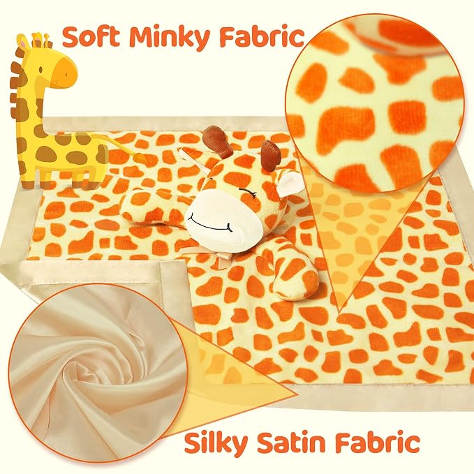 Pro Goleem Giraffe Loveys for Babies Soft Security Blanket Snuggle Toy Stuffed Animal Blanket Unisex Baby Lovie Baby Gifts for Infant and Toddler 16 Inch