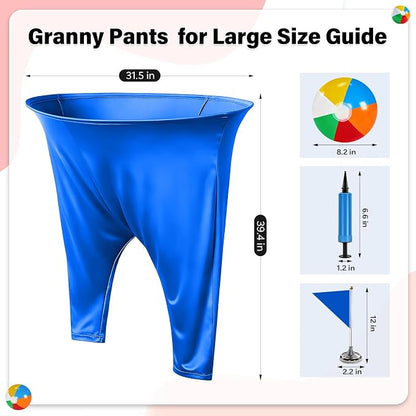 Granny Pants Yard Game for Adults (40 in * 31.5 in),2Pcs Granny Pants Outdoor Games with 10 Bouncy Balls,2 Pumps & Flags, Granny Pants Game for Family Carnival Party Reunion Gathering(Large)