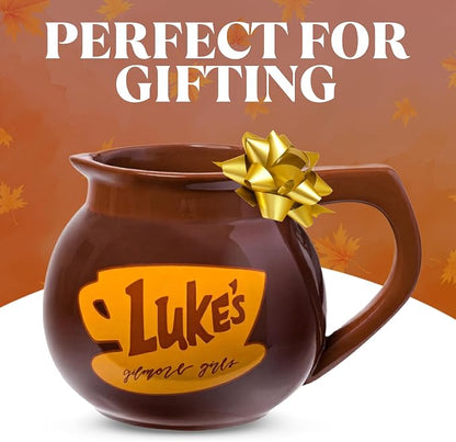 Silver Buffalo Gilmore Girls Luke's Coffee Pot, 3D Sculpted Mug, 20oz | Ceramic, 0.59 Liters