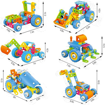 keefun STEM Toys for 4 5 6 7 8+ Year Old Boy Girl Birthday Gift, Building Toys for Kids Ages 4-8 6-8 4-6 Blocks Sets Stem Kits 5-7 4-7 3-5 Educational Learning Construction Engineering Car Truck Games
