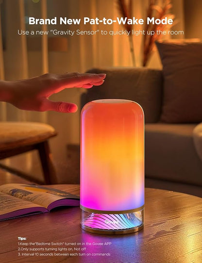 Govee RGBIC Smart Table Lamp 2, Touch Bedside Small Table Lamp (Corded) | LED Desk Lamp Compatible with SmartThings, Matter, Alexa, Nightstand Lamp for Bedroom Living Room Night Light, 64 Scene Modes