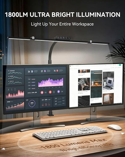 LED Desk Lamp Clamp 24W Adjustable Neck Touch Remote Control | 24W Ultra Bright LED Lighting, Flexible Adjustable Clamp Design, Flexible Adjustable Clamp Design