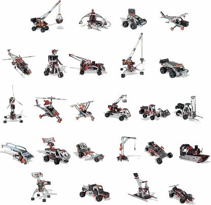 MECCANO Erector Super Construction 25-in-1 Motorized Building Set, Steam Education Toy, 638 Parts, for Ages 10+