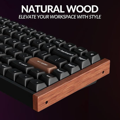 Keychron K2 HE Rapid Trigger Wireless Magnetic Custom Keyboard | QMK Launcher 2.4 GHz & Bluetooth, Hall Effect Gateron Double-Rail Magnetic Switch for Mac Windows Linux (Aluminum + Wood)