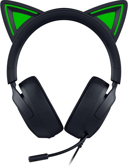 Razer Kraken Kitty V3 X Wired Gaming Headset, Kitty Ears, Black | HyperClear Cardioid Mic, 40 mm Drivers, 7.1 Surround Sound, Comfy Ear Cushions, Cross-Platform via 3.5mm PC, PS5, Xbox