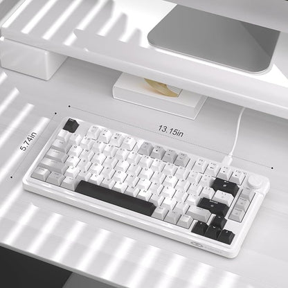 MageGee 80% Gaming Keyboard, RGB Backlit Wired Mechanical Feel Keyboard with Volume Knob, 80 Keys Compact USB Keyboard, 19-Key Rollover, Multimedia Keys for PC, Computer, Laptop, Windows