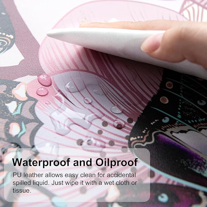 QIYI Large Mouse Pad, PU Leather Desk Blotter Protector, Waterproof Computer Desk Mat, Butterflies Keyboard Mouse Pads, Non Slip Base Home & Office Accessories, Extended Large Size 31.5" x 15.7"