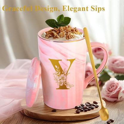 MNZZ Personalized Ceramic Coffee Mug with Lid Tea Cup Women Men Teacher Gifts Female Male Best New Appreciation Thank you Favorite Good Goodbye Retirement Friends Social Student Bestie,Y