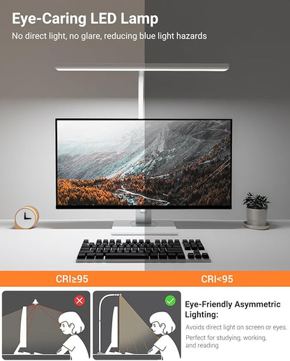 LED Desk Lamps for Home Office, Gooseneck Desk Lamps with Clamp, 30 Lighting Modes Adjustable, 18W Eye-Caring Desk Light, for Reading, Study, Workbench