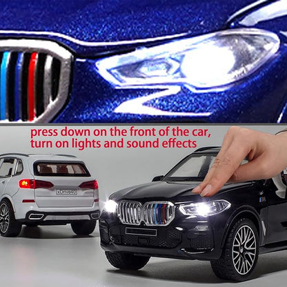 Toy Cars 1/32 Metal Model Car Toys with Light and Sound Pull Back Collectible Model for Children Age 3 + Year Old Festival Gift(White)