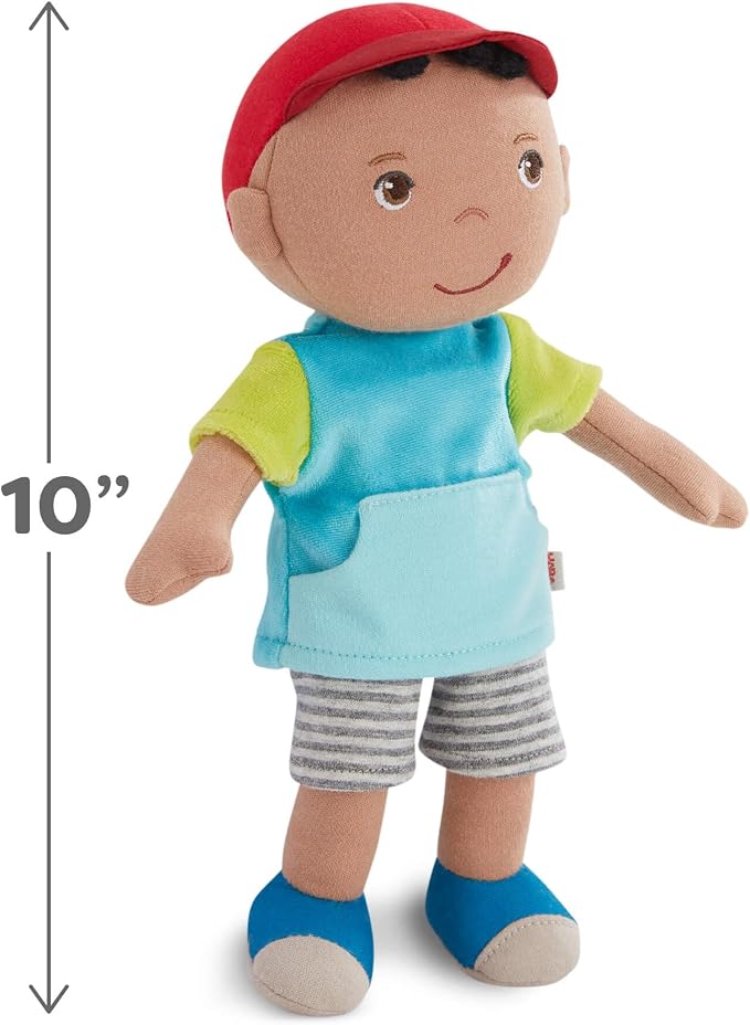 HABA Snug Up Gabriel - 10" Soft Doll, Machine Washable Baby Boy Doll - Perfect Snuggly First Soft Toddler Plush Figure for 6 Months and Up