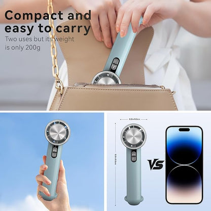 Handheld Cooling Fan, 5 Speeds Portable Air Conditioner Fans, Rechargeable Mini Fan with USB for Women Men Travel/Camping/Outdoor for Travel Outdoor/Disney/Concerts/Gifts for Women & Men (BLUE)