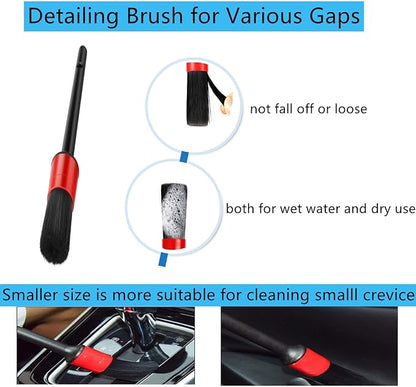Fitosy Car Interior Duster Detail Brush Cleaning Gel Kit, Dust Remover | Slime Putty Cleaner Soft Detailing Brushes Car Accessories Essentials Supplies Tools for Men Women, Auto Truck SUV RV