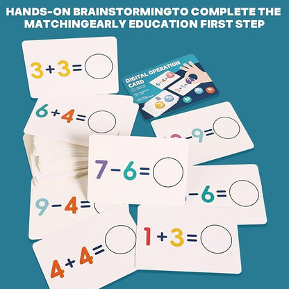 Montessori Digital Operation Cards 54 Cards with 108 Faces Addition & Subtraction Games for Toddlers Early Math Learning Toys with Mnemonic Table