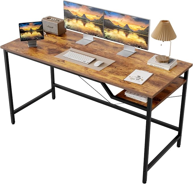Mericonia 48x24 Inch Computer Desk, 0.6" Thick Small Office Table | Modern Simple Style, Small Study & Writing Table for Home Bedroom Work, Brown