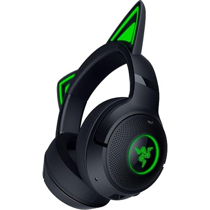 Razer Kraken Kitty V2 BT Wireless RGB Headset, Black | Chroma RGB Kitty Ears & Earcups, Bluetooth 5.2, 40 mm Drivers, Noise-cancelling Mics, Lightweight, USB-C, 40 Hr Battery