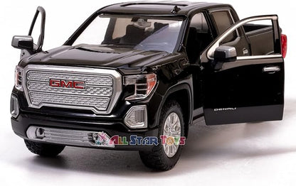 Motor Max 2019 GMC Sierra 1500 Denali Crew Cab Pickup Truck, Black 79362BK - 1/27 Scale Diecast Model Toy Car,unisex-children