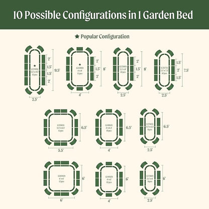 32" Extra Tall Raised Garden Bed Kits, 4 x 8 x 2.7ft Raised Planter Box Outdoor, 2.5 x 9.5 x 2.7ft Deep Root 10 in 1 Modular Metal Raised Beds for Gardening Vegetables Flowers Fruits - Olive Green
