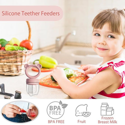 Big Spinach Silicone Freezer Tray Baby Fruit Feeder Food Teething Set Must-Have Pacifiers and Food Storage Containers for Babies 6 Months and Up