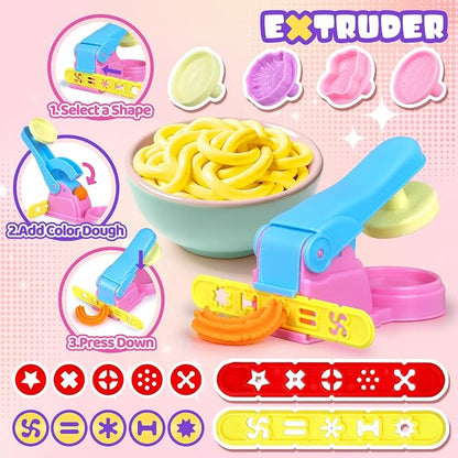 Dough Tools Set for Kids, 26pcs Dough and Clay Accessories with Stamps, Animal Cutters, Rollers, Extruder, Dinosaur Play Molds, Educational Toys for Boys Girls