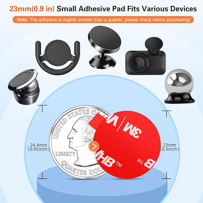 pop-tech Sticky Adhesive Replacement for Magnetic Car Mount, 8PCS Circular Heat Resistant Double Sided Strong Sticker Pads for Magnet Cell Phone Stand & Finger Ring Holder & Socket Grip Base