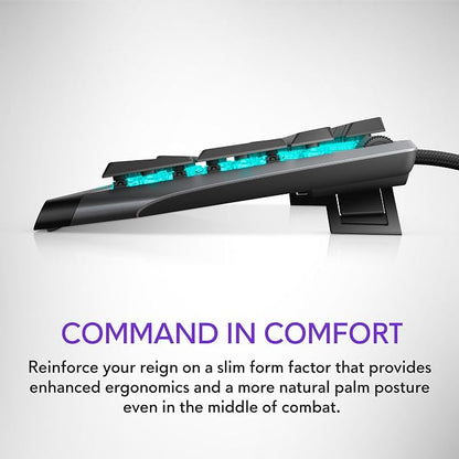 Alienware Low-Profile RGB Gaming Keyboard AW510K, AlienFx Per Key RGB LED Color Backlighting, Media CONTROLS & USB Passthrough, Cherry MX Low Profile Red Switches | USB, Numeric Keypad, Adjustable Height, Media Hot Keys, Dark Side of the Moon, Gaming R...