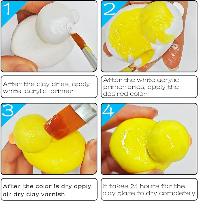 50ml Air Dry Clay Varnish，Air Dry Clay Sealant for Airdry Clay，Air Dry Clay Glaze Can Not Only Used to Prevent Clay Cracking, Scratches, and Wear,It Can Also Having a Glossy Glaze Effect (Gloss)