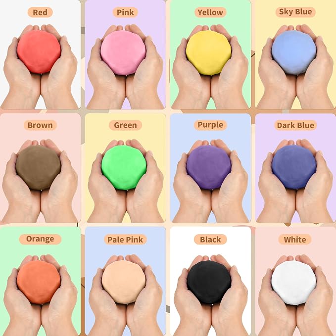100g Black Air Dry Foam Clay, DIY Magic Model Clay for Kids, Colorful Soft Clays for School Supply, Slime, Art Projects, Cosplay - Non-Sticky, Non-Toxic & Safe - Gifts for Boys & Girls and Adult