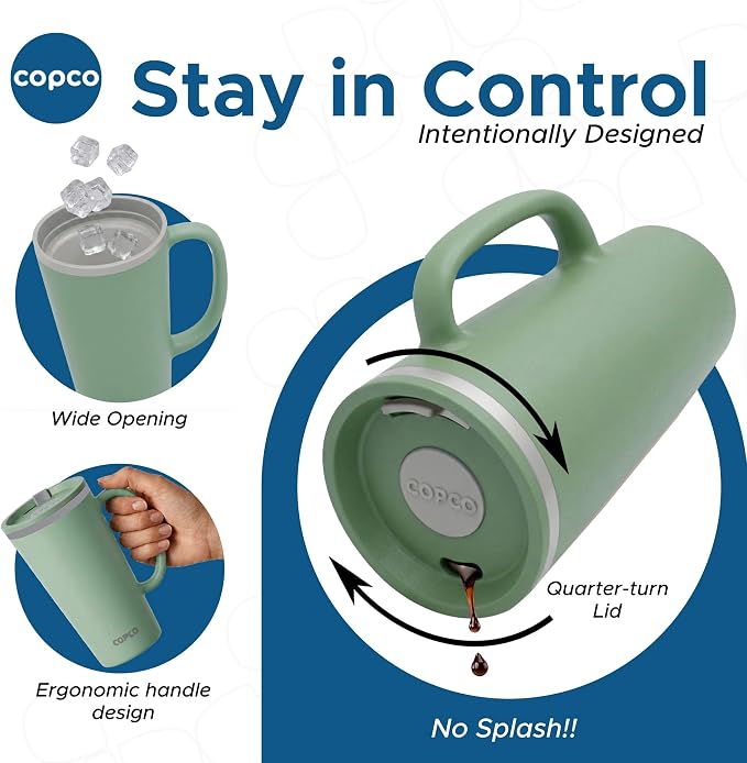 Copco Cone Cone Desk Mug 16 Oz - Blue & Green, Set of 2