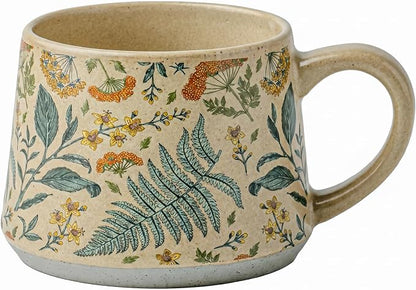 Ceramic Coffee Mug, 13oz Floral Design Pottery cute mugs, Ideal Gift for Women unique vintage pretty coffee mugs (Summer Whisper)