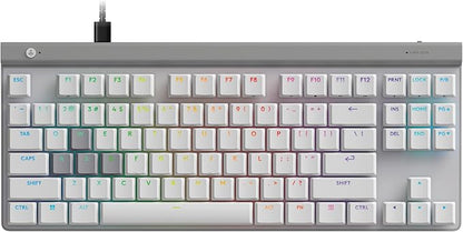 Logitech G515 TKL Rapid Wired Gaming Keyboard (Hall-Effect) - White | Fully customizable PC gaming, analog low-profile switches, ultra-slim design, for USB-A port