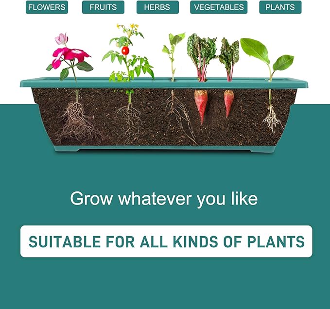 Outvita Green Raised Garden Planter Bed, Tiered Planter Stand with 5 Boxes, Vertical Raised Garden Bed for Herbs, Flowers, Vegetables in Patio Balcony Indoor Outdoor