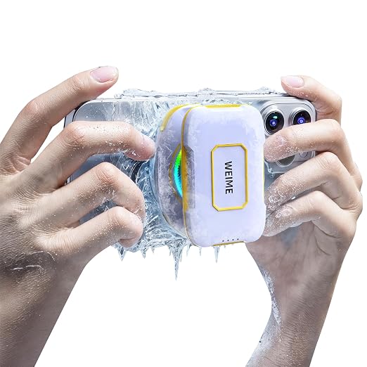 Cell Phone Cooler for Gaming, Magnetic Portable Rechargeable Battery Mobile Phones Radiator, Cellphone Fan Cooler with RGB Lights for iPhone Series, iPad Pro Tablet, Android, TikTok Live
